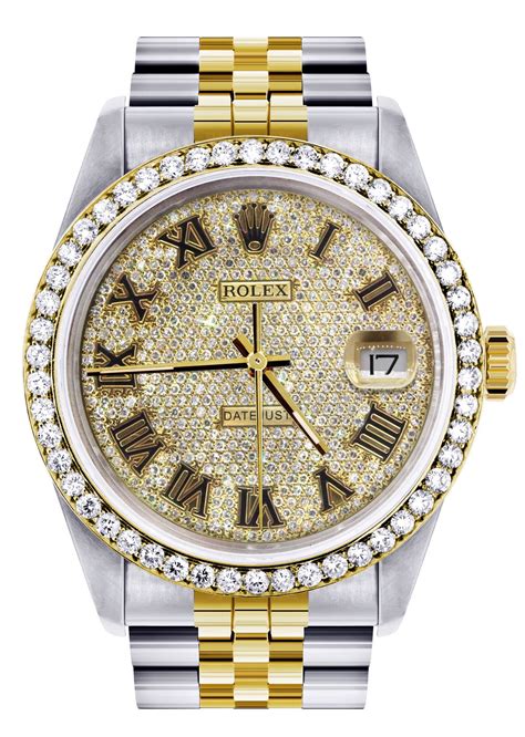 gold and silver rolex with diamonds|diamond gold rolex watch price.